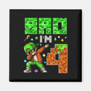 Íman Presente de aniversário no estilo Pixel Dab Gamer 