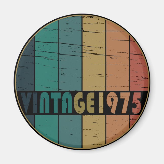Íman Presente de aniversário vintage nascido em 1975 (Frente)