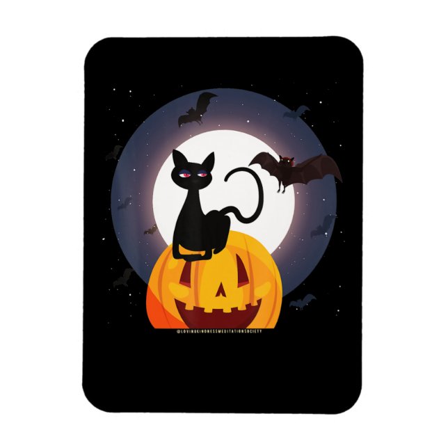 Íman Presente de aranha | Pumpkin Preto De Gato Hallowe (Vertical)