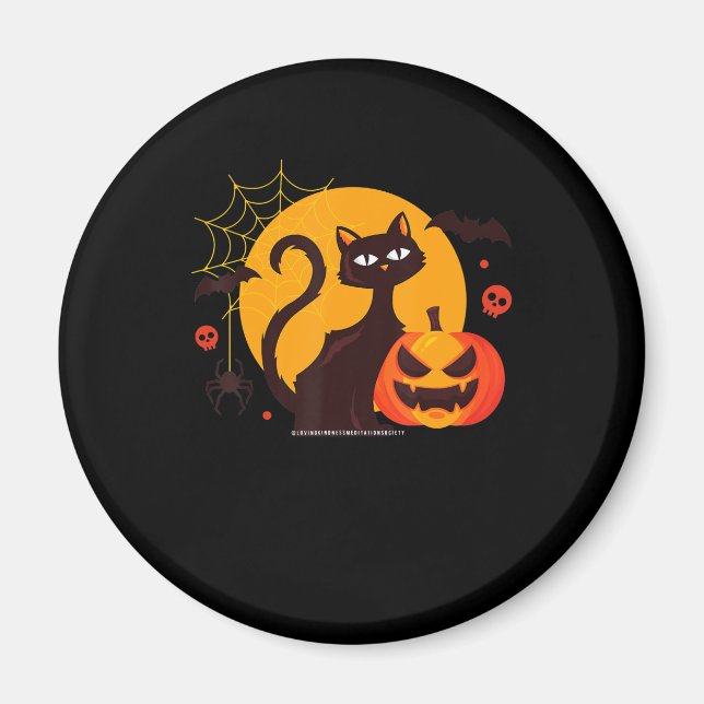 Íman Presente de aranha | Pumpkin Preto De Gato Hallowe (Frente)
