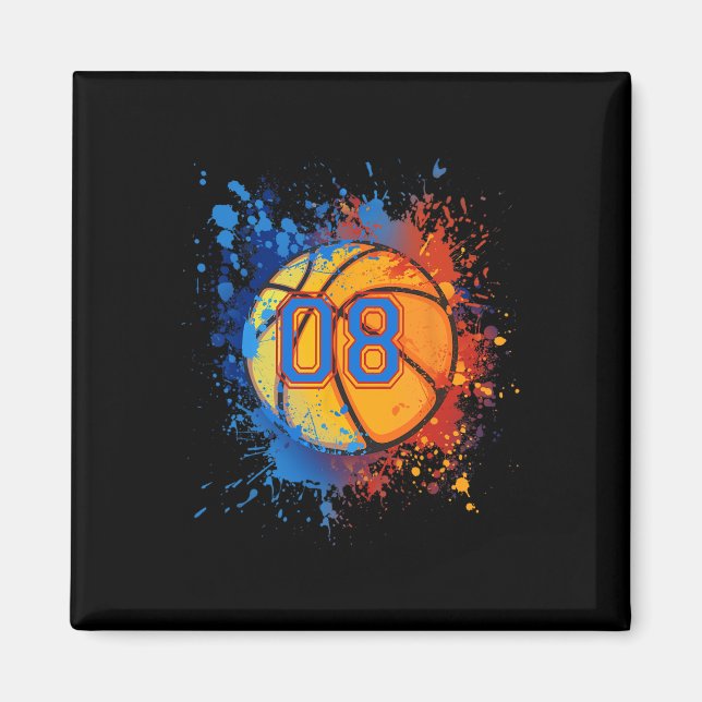 Íman Presente De Basquete De Aniversário De 8 Anos Para (Frente)
