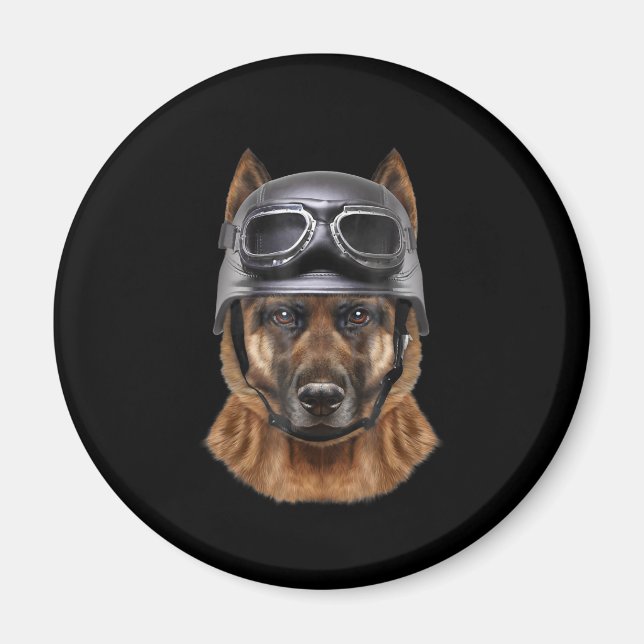 Íman Presente De Capacete De Cão De german shepherd Par (Frente)