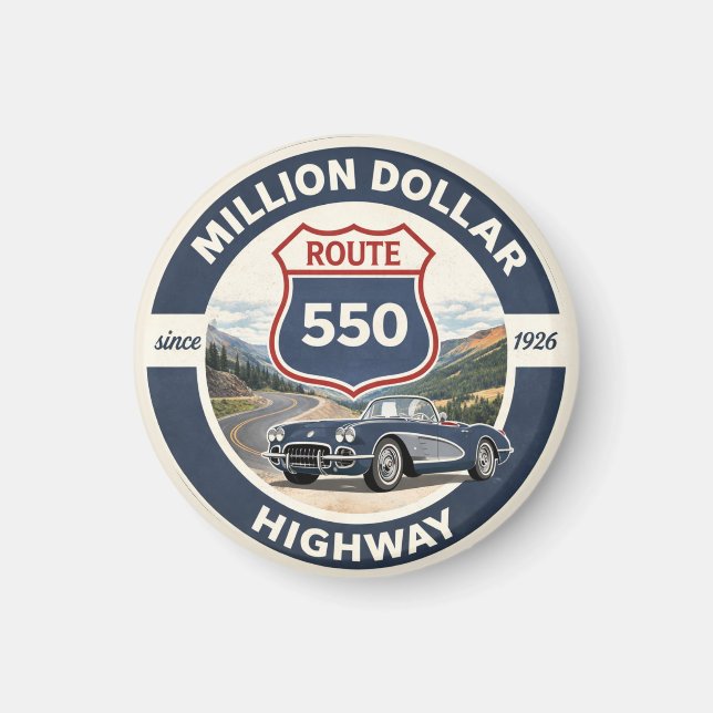 Íman Presente de carro clássico da Million Dollar Highw (Frente)