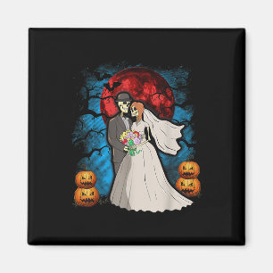 Íman Presente de Casamento de Halloween Esqueleto Casal