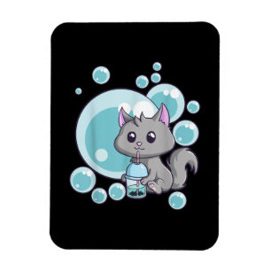 Íman Presente de Chá de Bolha de Gato Boba Tea Cats