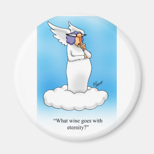 Íman Presente de desenho do Angel Wine de grande humor!