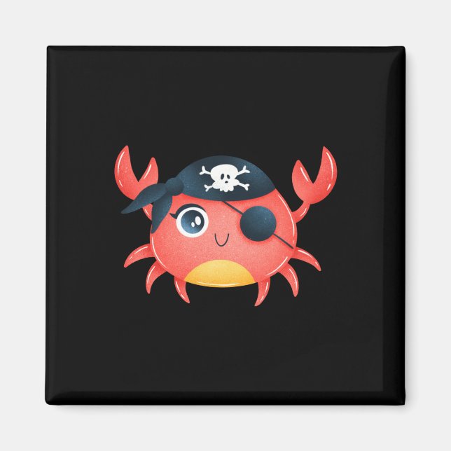 Íman Presente de design de caranguejo pirata fofo para  (Frente)