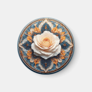 Íman Presente de Design de Flor Branca para ela