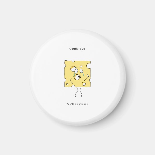 Íman Presente de despedida, cartão de Queijo Gouda, Des (Frente)