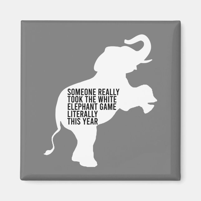 Íman Presente de Elefante Branco Literalmente Pior (Frente)