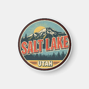 Íman Presente de esqui vintage Salt Lake City natureza