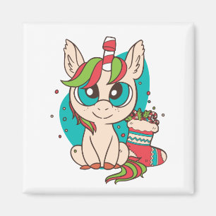 Íman Presente de Fantasia de Natal de Unicórnio Fofo pa