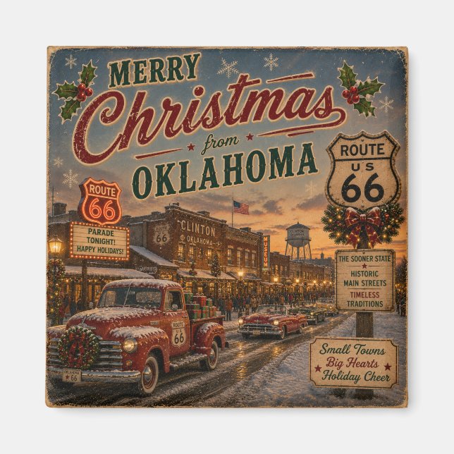 Íman Presente de Férias da Rota 66 de Oklahoma (Frente)