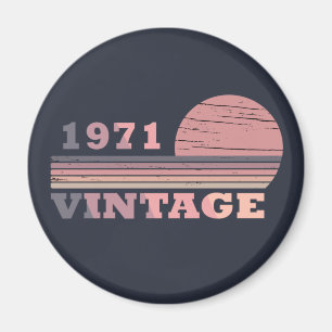 Íman Presente de festa de aniversário vintage de 1971