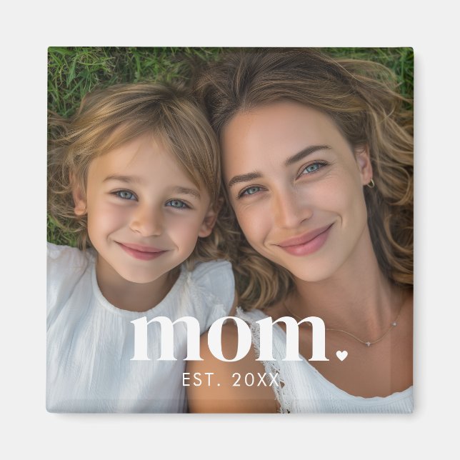 Íman Presente de Foto da Mãe Fundada (Frente)