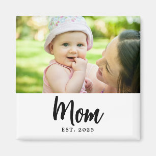 Íman Presente de Foto de Data de Fundação da Mamãe