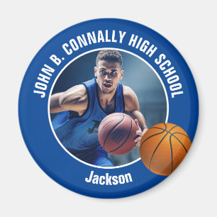 Íman Presente de Foto de Jogador de Basquete Azul
