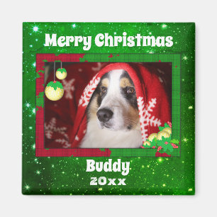 Íman Presente de Foto de Pet de Cão de Natal