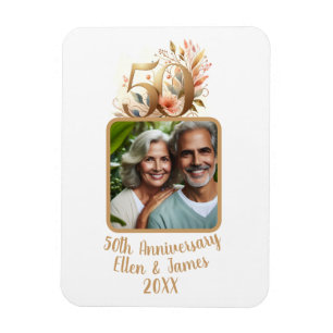 Íman Presente de Foto do 50º Aniversário de Casamento