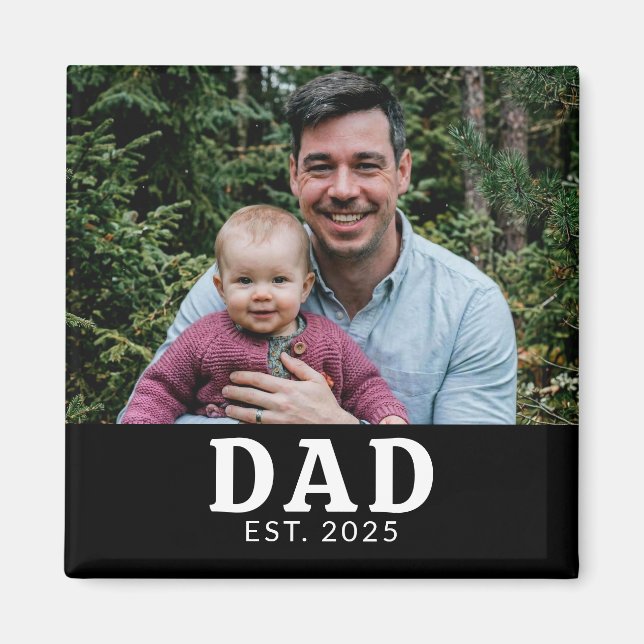 Íman Presente de Foto do Papai Estabelecido (Frente)