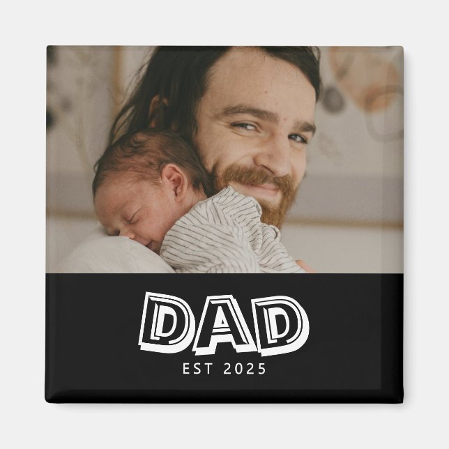 Íman Presente de Foto do Papai Fundado (Frente)