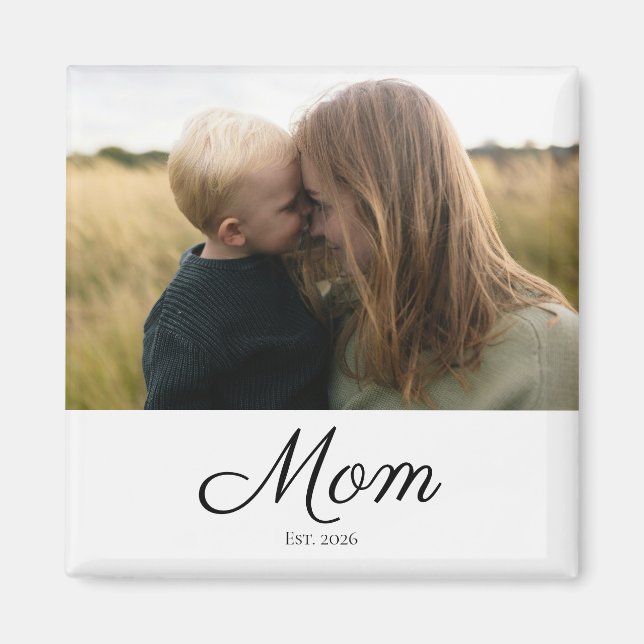 Íman Presente de Foto Estabelecida pela Mamãe (Frente)