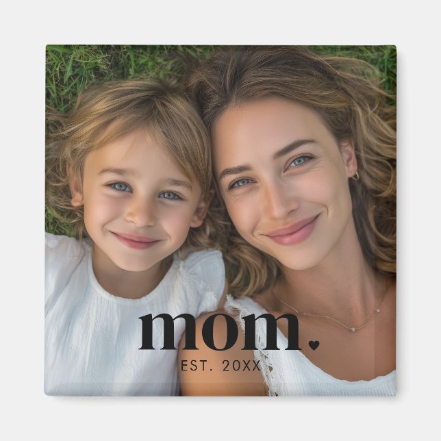 Íman Presente de Foto Estabelecido pela Mamãe (Frente)