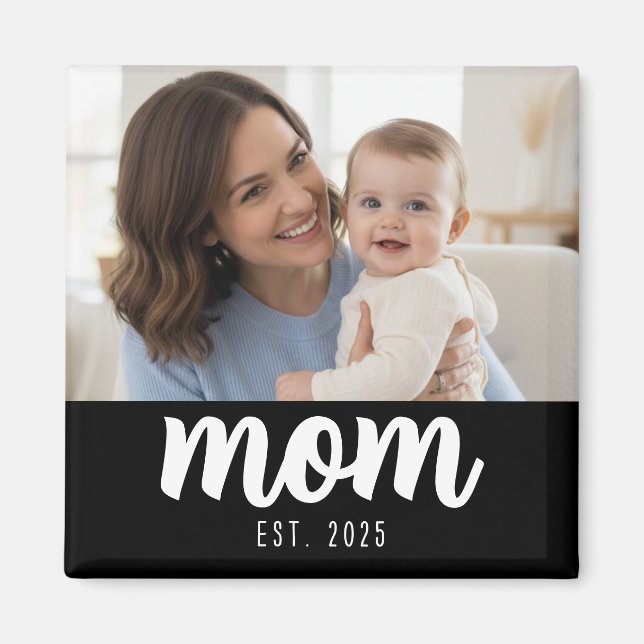 Íman Presente de Foto Estabelecido pela Mamãe (Frente)