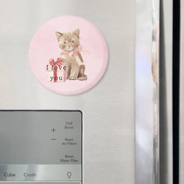 Íman Presente de Gato Rosa Amor (In Situ (Fridge))