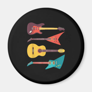 Íman Presente De Guitarra Elétrica E Guitarrista Acústi