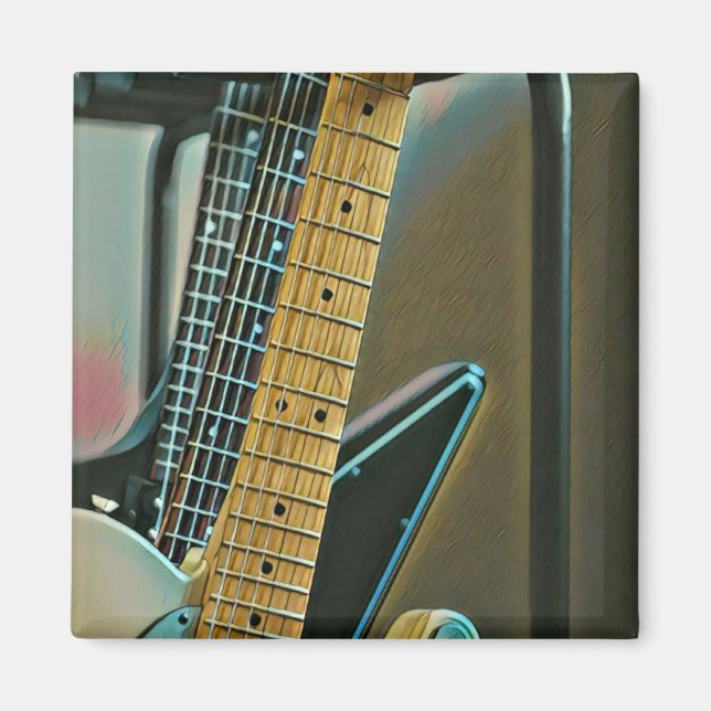 Íman presente de guitarra para dia de os pais (Frente)
