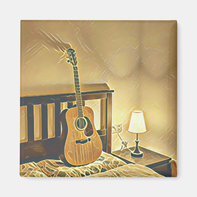 Íman Presente de guitarrista acústico (Frente)