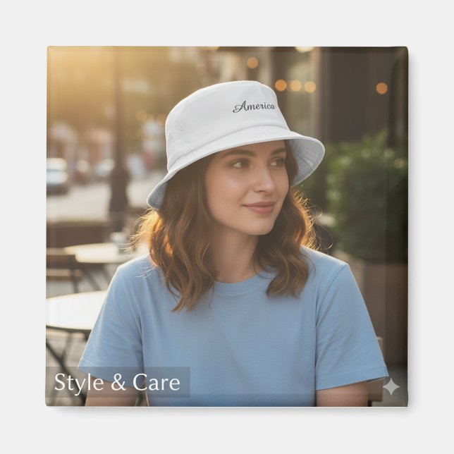 Íman Presente de Ímã Quadrado de Imagem Personalizada (Frente)