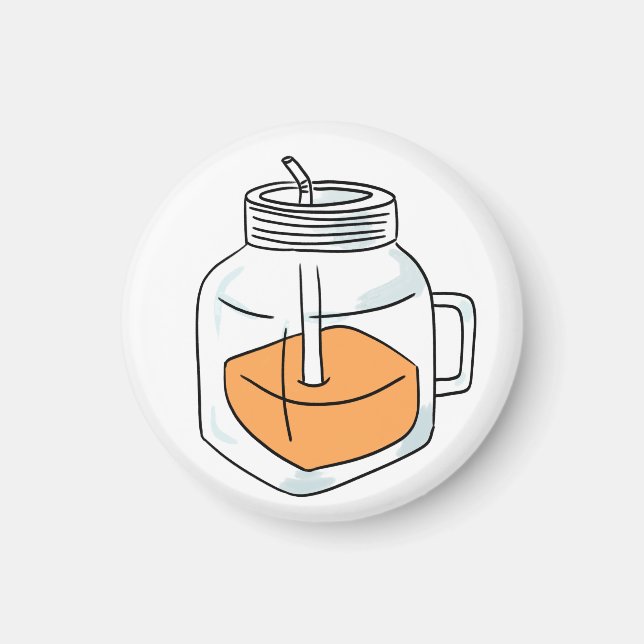 Íman Presente de Jarro de Mason de Suco de Laranja Fres (Frente)