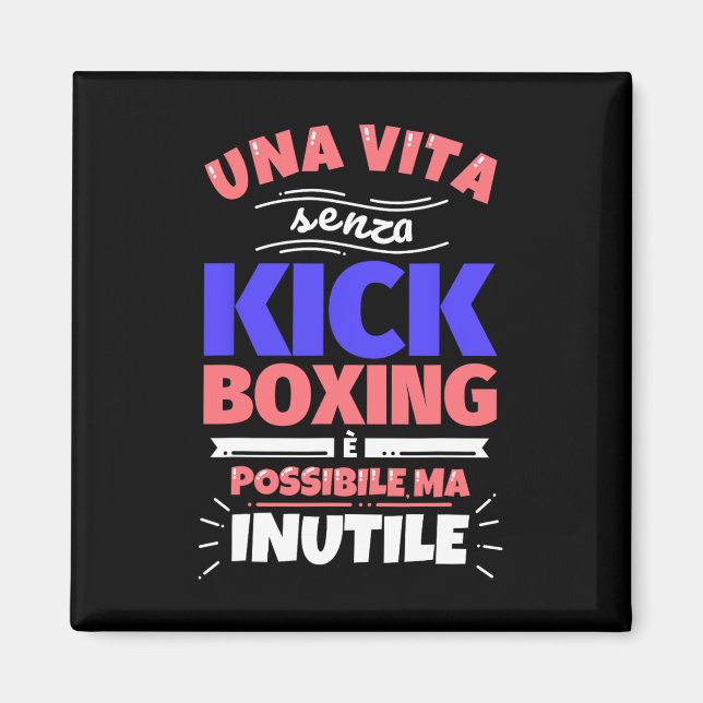 Íman Presente de Kickboxing Engraçado Esportes Atlético (Frente)