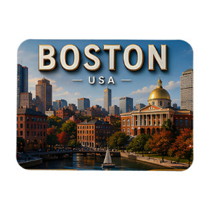 Íman Presente de Lembrança de Férias em Boston Massachu