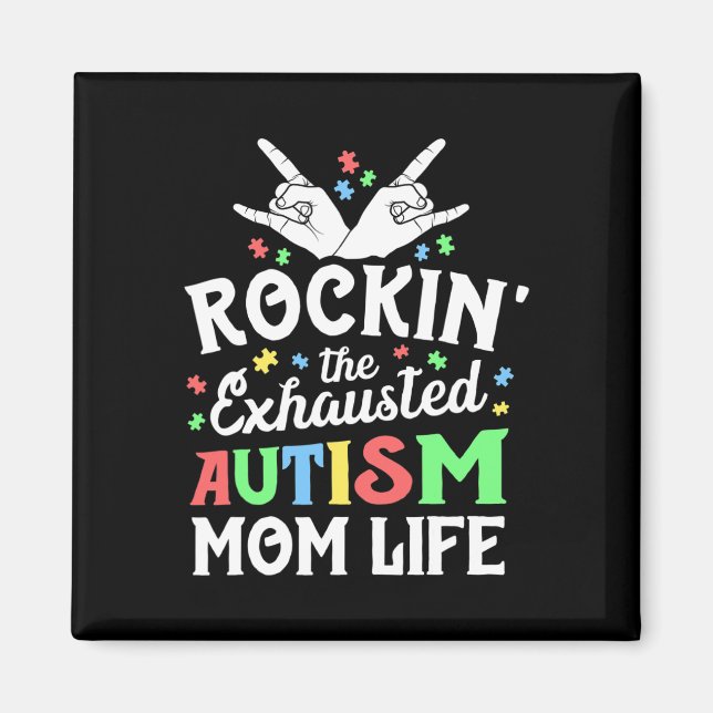 Íman Presente de Mãe Autista Balançando A Vida Cansada  (Frente)