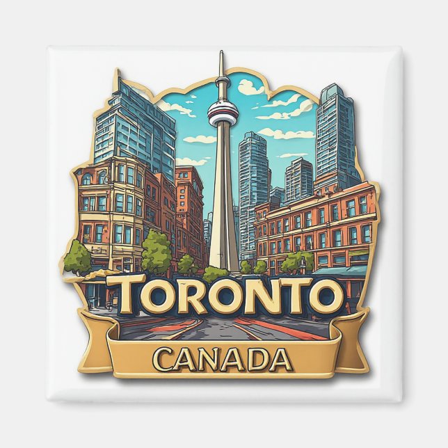 Íman Presente de Memória de Férias em Toronto 🌳 (Frente)