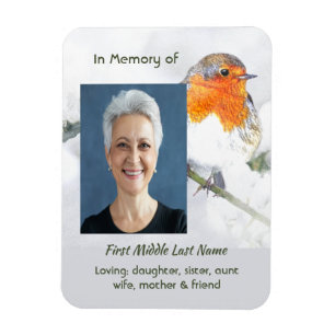 Íman Presente de Memória Robin Bird Inglês