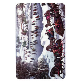 Íman Presente de Natal da Cena de Inverno Vintage