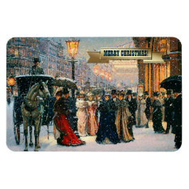 Íman Presente de Natal da Cena Parisiense de inverno Vi