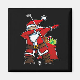 Íman Presente de Natal Dabbing Golfe Papai Noel Hip Hop