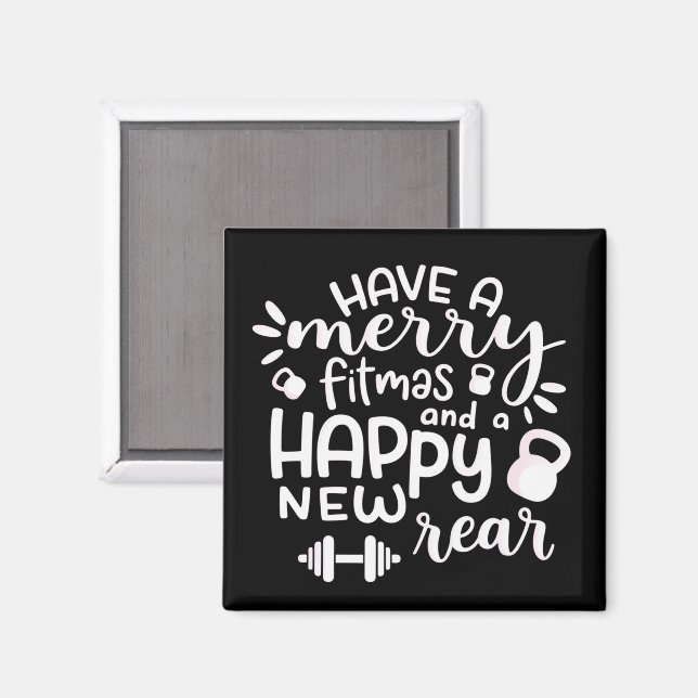 Íman Presente de Natal Engraçado de Fitness Sarcástico  (Front/Back)