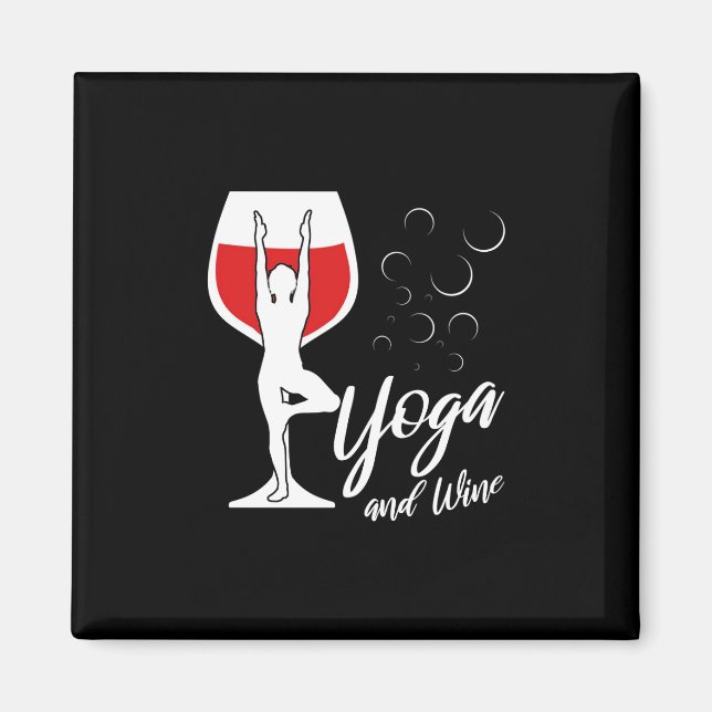 Íman Presente de Natal | Eu Amo Yoga E Vinho (Frente)