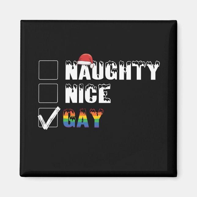 Íman Presente de Natal LGBT Orgulho Gay Arco-íris Malva (Frente)