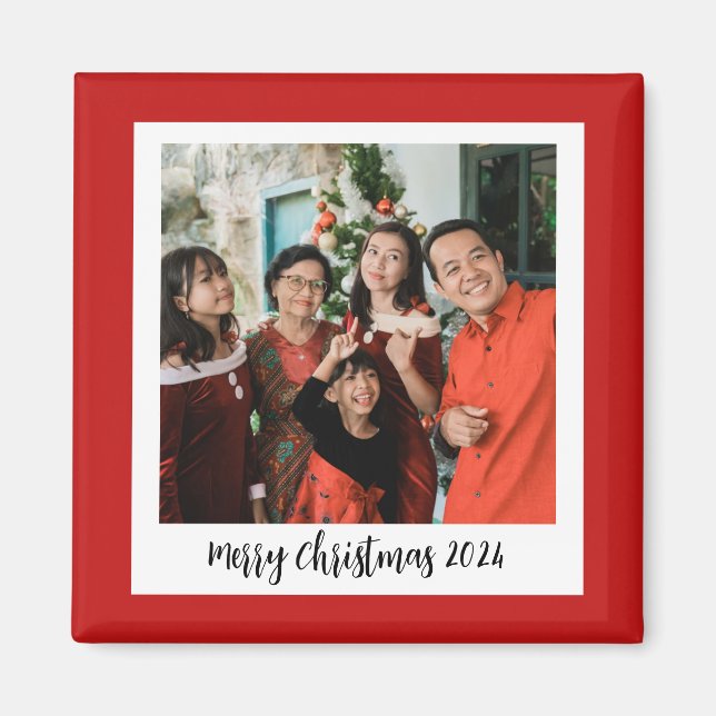 Íman Presente de natal memorável com fotos da família p (Frente)
