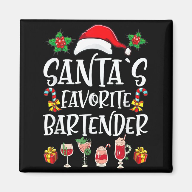 Íman Presente de Natal para Barman Favorito do Papai No (Frente)