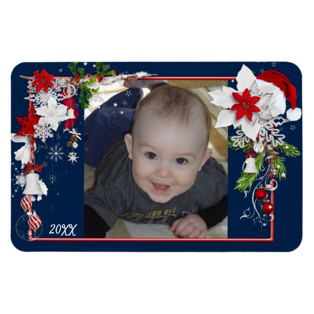 Íman Presente de Natal para Modelo de Foto para Criança (Horizontal)