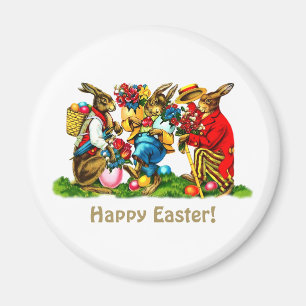 Íman Presente de Páscoa dos Coelhos Vintage