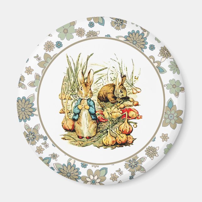 Íman Presente de Páscoa Vintage Bunnies (Frente)